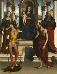 Madonna en Kind op de troon met heiligen, 1506